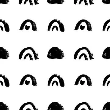 Brush scandinavian strokes seamless pattern. Abstract vector hand drawn Illustrazione stock