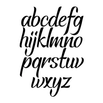 Brush script calligraphy cursive type. Handwritten vector aphabet. Hand drawn Stockillustratie