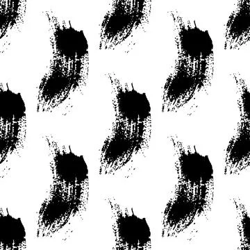 Brush Seamless Pattern Grange Minimalist Geometric Design in Black Color. Modern Stock Illustration