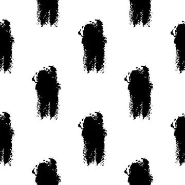 Brush Seamless Pattern Grange Minimalist Geometric Design in Black Color. Modern Stock Illustration