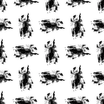 Brush Seamless Pattern Grange Minimalist Geometric Design in Black Color. Modern Stock Illustration