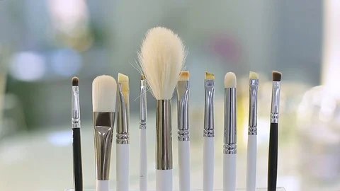 Brush set for make-up Stock Footage 97196579