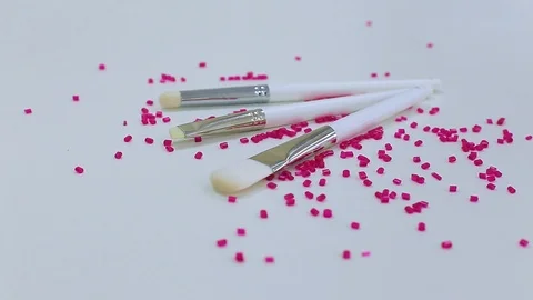Brush set for make-up Stock Footage 97196737