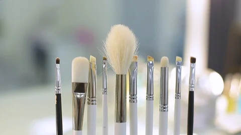 Brush set for make-up Stock Footage 97196769