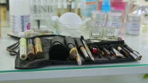 Brush set for make-up Stock Footage 97197681