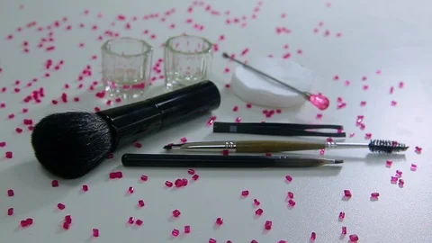 Brush set for make-up Stock Footage 97197944