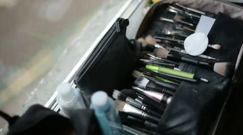 Brush set for makeup Stock Footage 50802373