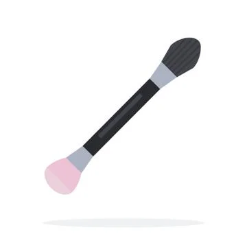 Brush for shadows on eyes vector flat material design isolated object on white Stock Illustration