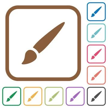 Brush simple icons Illustrazione stock