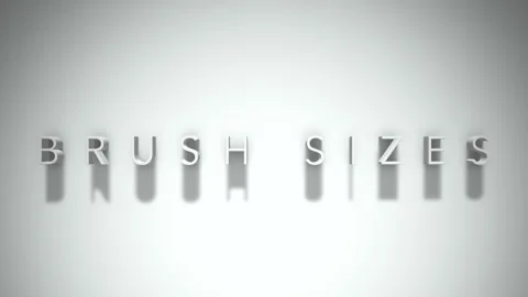 Brush sizes 3D title animation with shadows on a white background Stock Footage 297796244