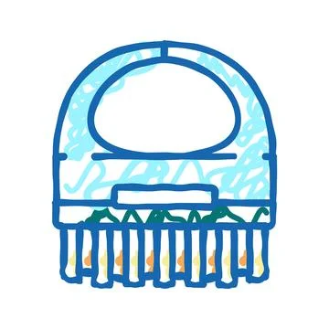 Brush spa salon accessory icon doodle illustration Stock Illustration