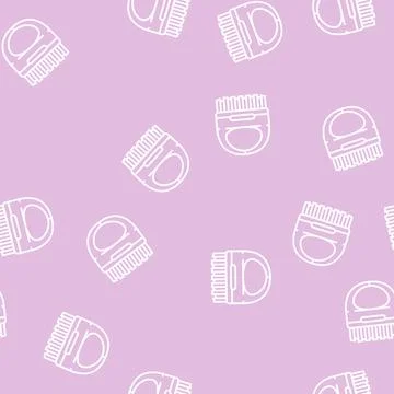 Brush spa salon accessory line seamless pattern Illustrazione stock