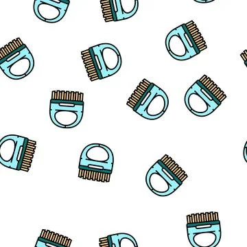 Brush spa salon accessory vector seamless pattern Stock Illustration