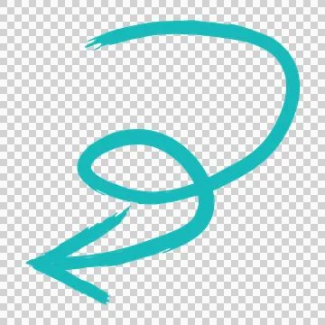 Brush Spiral Arrow Pointing Downwards looping line arrowhead Stock Illustration