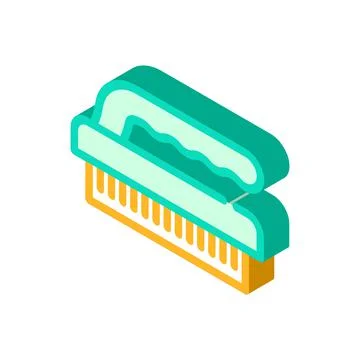 Brush sponge isometric icon vector illustration isolated Stock Illustration
