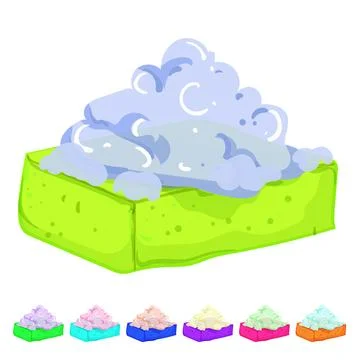Brush sponge kitchen cartoon vector graphic Stock Illustration