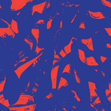 Brush stroke abstract art texture textile pattern design in blue and red fo.. Stockillustratie