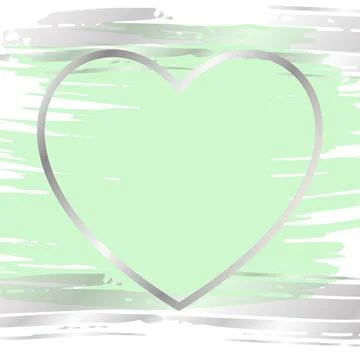 Brush stroke and line silver gradient heart Stock Illustration