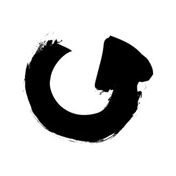 Brush stroke arrow refresh icon symbol Stock Illustration