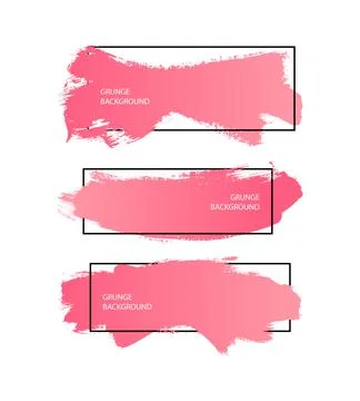 Brush stroke background with geometric frame Illustrazione stock