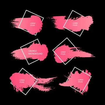 Brush stroke background with geometric frame Stock Illustration