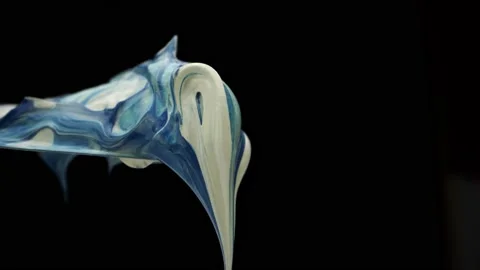 Brush Stroke With Blue And White Paint on top of it on the black background  Stock Footage 131832468