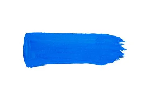 Brush stroke of blue paint, on a white background Stock Illustration