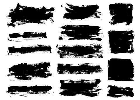 Brush stroke bundle. Textured vector paintbrush set Stock Illustration