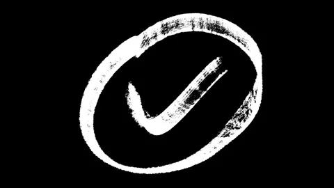Brush stroke circle check mark symbolizes approval Stock-Footage 333622591