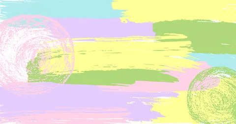 Brush stroke composition background element pink, yellow, lilac, lavender Stock Illustration