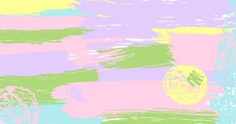 Brush stroke composition background element pink, yellow, lilac, lavender Stock Illustration