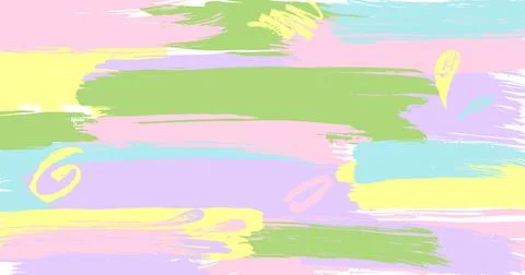 Brush stroke composition background element pink, yellow, lilac, lavender Stock Illustration