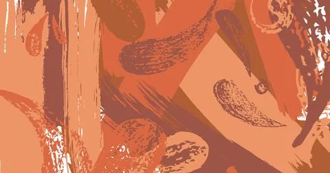 Brush stroke composition background element warm brown autumn colours. Vector Stock Illustration