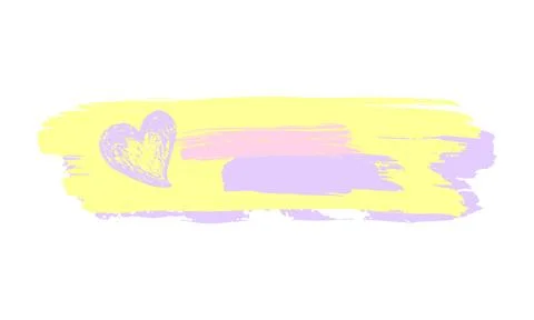 Brush stroke composition element pink, yellow, lilac, lavender colours. Vector Stock Illustration