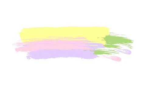 Brush stroke composition element pink, yellow, green colours. Vector stock hand Stock Illustration
