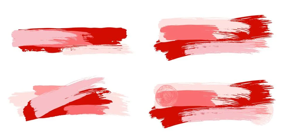 Brush stroke composition elements set. Vector stock hand draw illustration Stock Illustration