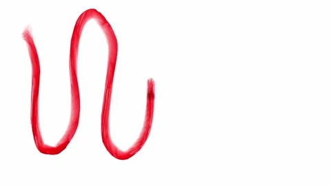 A brush stroke of a curved vertical line. Stock Footage 335975194
