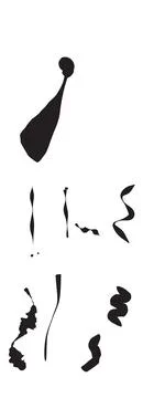 Brush stroke elements black and white abstract shapes for design イラスト素材