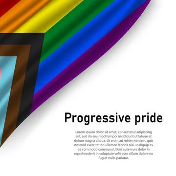 Brush stroke flag of Progressive pride on white background. Illustrazione stock