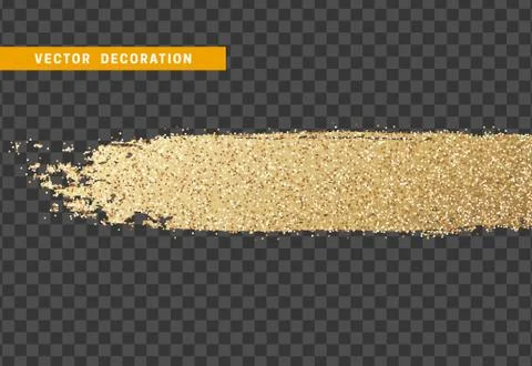 Brush stroke gold glitter. Stock Illustration