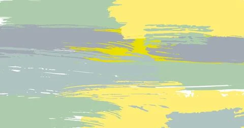 Brush stroke hand draw abstract background yellow and green boho colours. Vector Stock Illustration