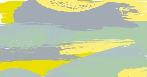 Brush stroke hand draw abstract background yellow and green boho colours. Vector Stock Illustration