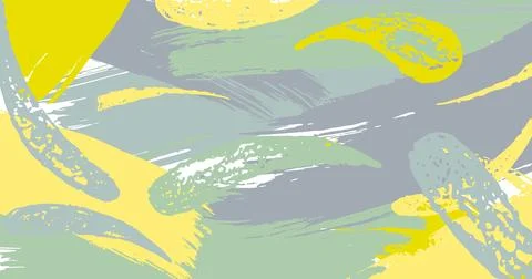 Brush stroke hand draw abstract background yellow and green boho colours. Vector Stock Illustration
