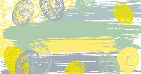 Brush stroke hand draw abstract background yellow and green boho colours. Vector Stock Illustration
