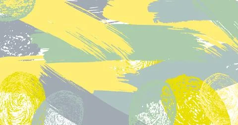 Brush stroke hand draw abstract background yellow and green boho colours. Vector Stock Illustration