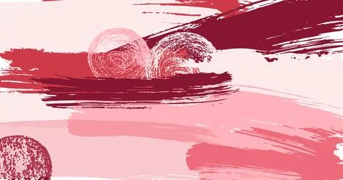 Brush stroke hand draw abstract background pink, red, brown palette colours Stock Illustration