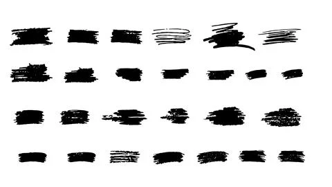 Brush stroke hand drown elements set. Vector stock illustration isolated on Stock Illustration