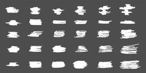 Brush stroke hand drown elements set. Vector stock illustration isolated on Illustrazione stock