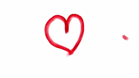 A brush stroke of a heart Stock Footage 335975186