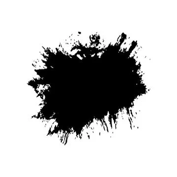 Brush stroke isolated white background. Black smudge paint brush. Grunge text Stock Illustration